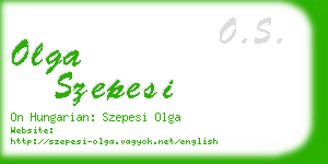 olga szepesi business card